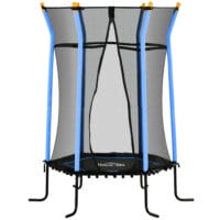 Blaues Kindertrampolin mit 163,5 cm Durchmesser, Sicherheitsnetz, empfohlen für Kinder von 3-10 Jahren