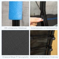 Blaues Kindertrampolin mit 163,5 cm Durchmesser, Sicherheitsnetz, empfohlen für Kinder von 3-10 Jahren