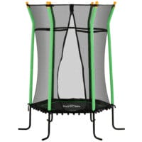 Grünes Kindertrampolin mit 163,5 cm Durchmesser, Sicherheitsnetz, empfohlen für Kinder von 3-10 Jahren