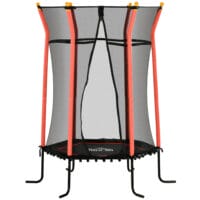 Rotes Kindertrampolin mit 163,5 cm Durchmesser, Sicherheitsnetz, empfohlen für Kinder von 3-10 Jahren