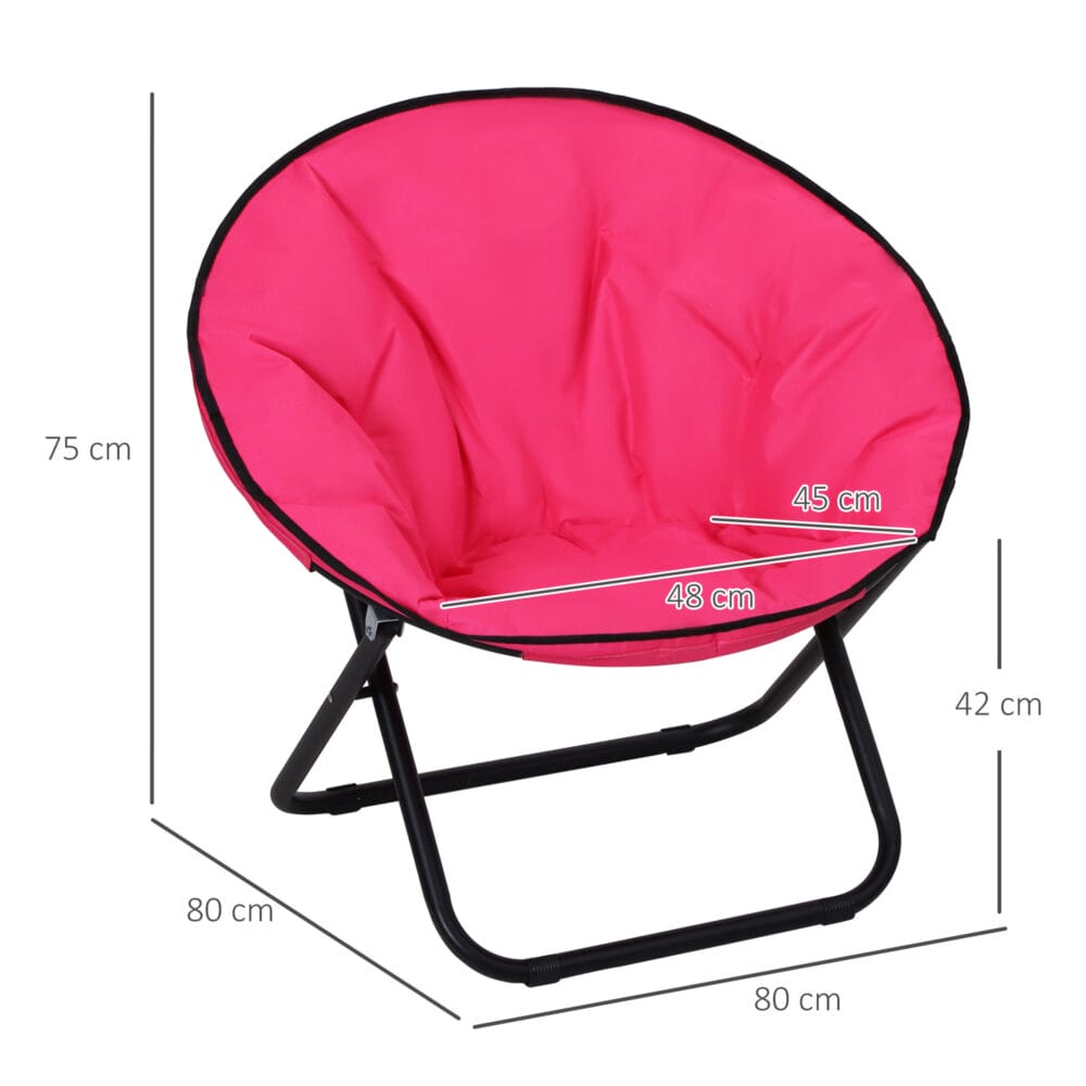 Klappstuhl Campingstuhl 80x80x75 cm, leicht und faltbar, Farbe Pink.