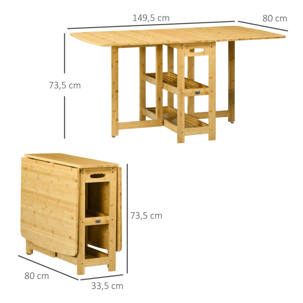 Klapptisch aus Bambus mit Ablagefächern Naturholz – Produktfoto zeigt modernes Design, hochwertige Materialien und funktionale Eigenschaften ideal für Wohn- oder Arbeitsbereiche. Perfekt als Einrichtungsinspiration oder zur Produktpräsentation in einem Onlineshop.