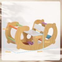 Mehrfarbiges 2-in-1 Klettergerüst für den Kinderspielplatz, das auch als Schaukelstuhl genutzt werden kann. Ideal für Kinder von 1-4 Jahren zur Förderung von Motorik und Gleichgewicht.
