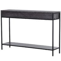 Konsolentisch Beistelltisch Regal mit 2 Schubladen 120x30x81.5cm Grau - Praktischer Konsolentisch mit Stauraum für moderne Einrichtung.