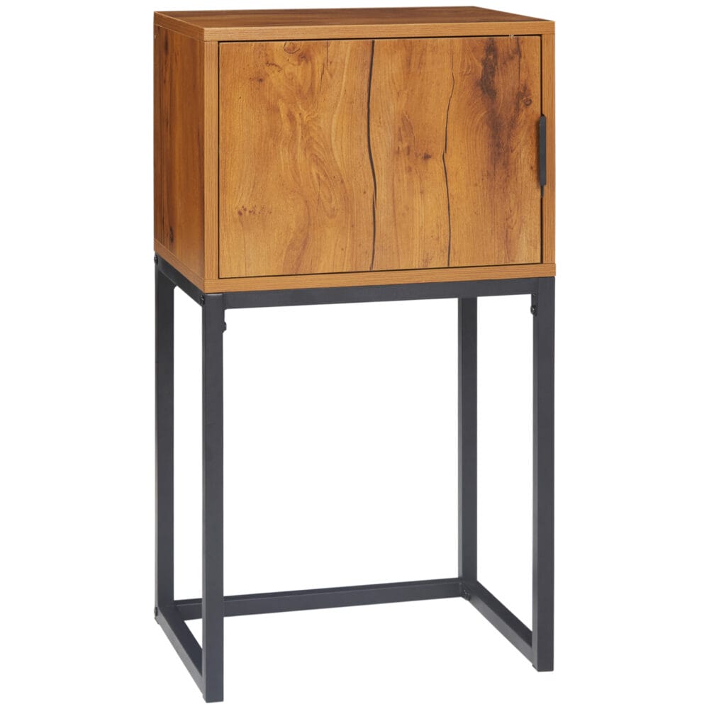 Konsolentisch Beistelltisch Sideboard Industriedesign 40x30x76cm Natur - Industrial-Design Tisch mit natürlichem Holz.