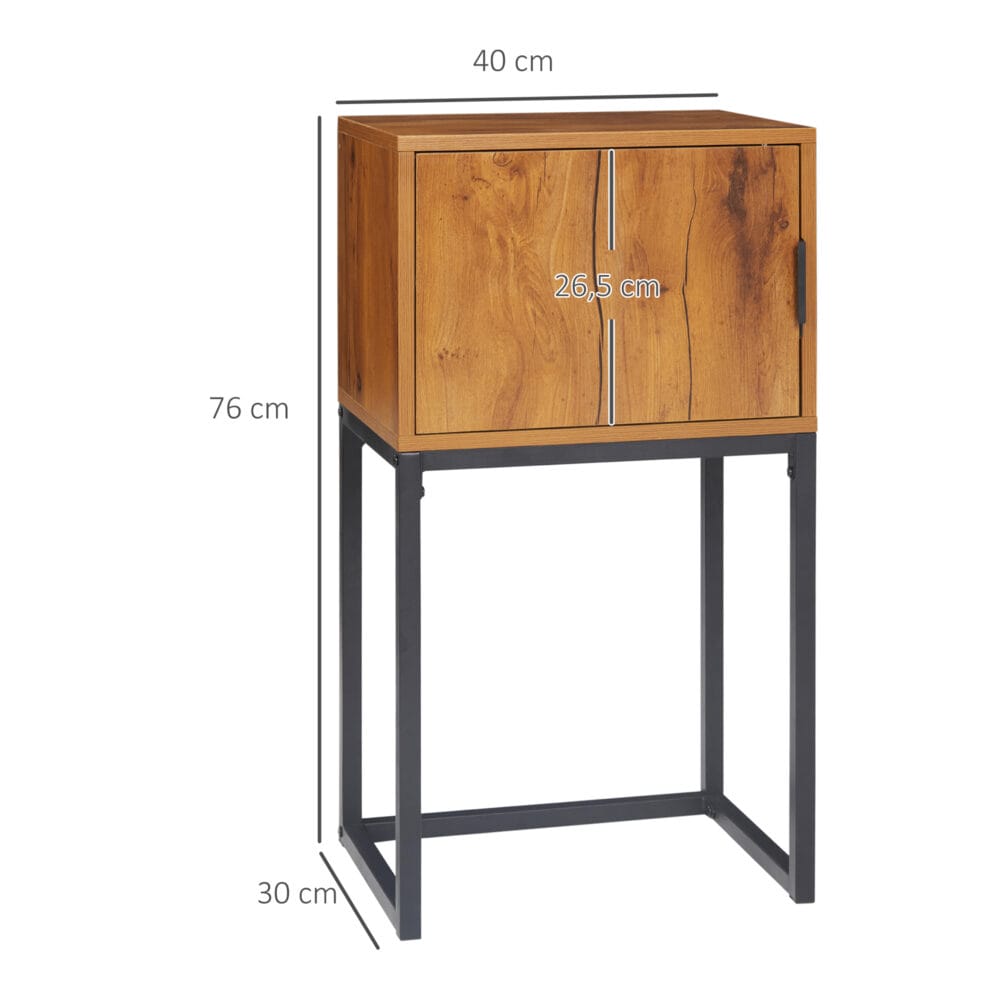 Konsolentisch Beistelltisch Sideboard Industriedesign 40x30x76cm Natur - Industrial-Design Tisch mit natürlichem Holz.