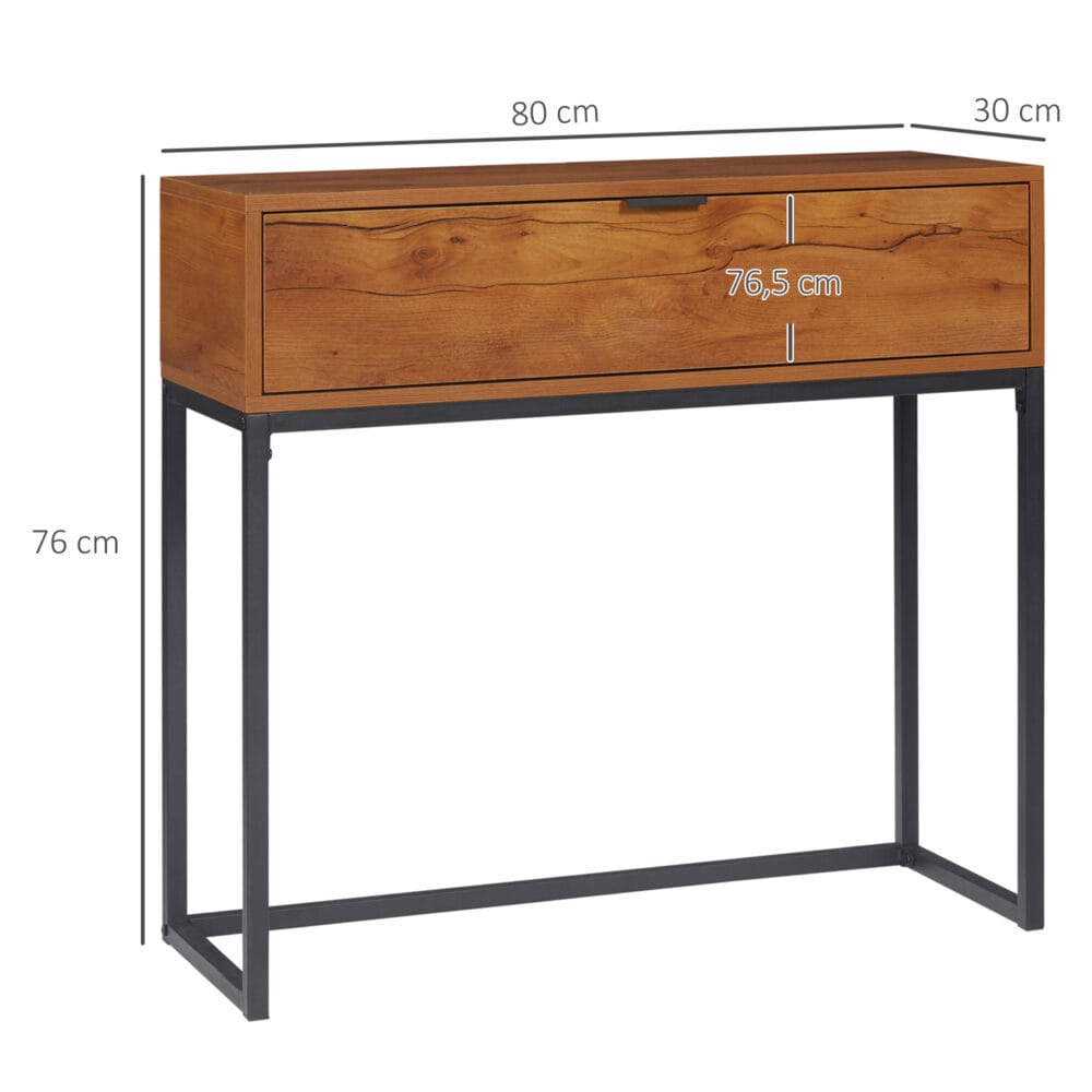 Konsolentisch Beistelltisch Sideboard Industriedesign 80x30x76cm Braun - Rustikaler Konsolentisch mit industriellem Flair.