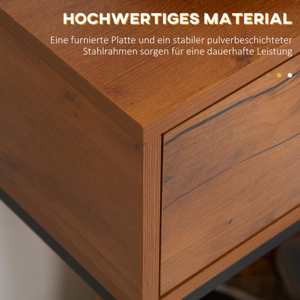 Konsolentisch Beistelltisch Sideboard Industriedesign 80x30x76cm Braun - Rustikaler Konsolentisch mit industriellem Flair.