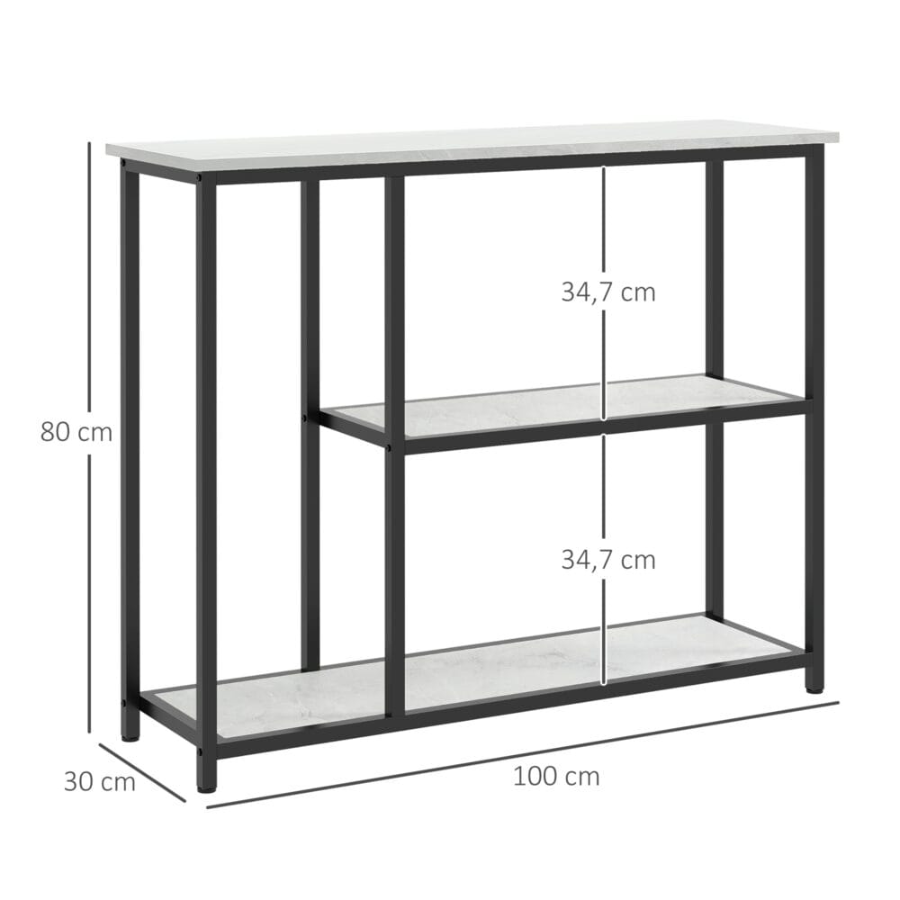 Konsolentisch Regal mit Kippschutz 100x30x80cm Weiss - Sicherer Konsolentisch mit Kippschutz, in Weiss.