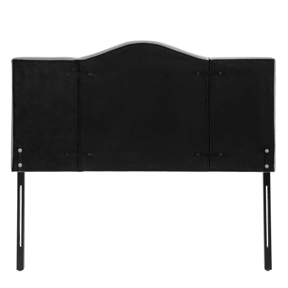 Ein gepolstertes Kopfteil und Betthaupt in Grau mit den Maßen 185x8x134cm.