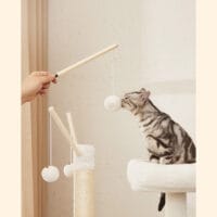 Kratzbaum mit integrierter Katzentoilette, Holz Vintage Braun