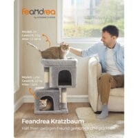 Katzenbaum Katzenwohnung für kleine Katzen, 67cm, Plüsch Hellgrau