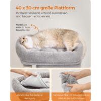Katzenbaum Katzenwohnung für kleine Katzen, 67cm, Plüsch Hellgrau