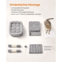 Katzenbaum Katzenwohnung für kleine Katzen, 67cm, Plüsch Hellgrau