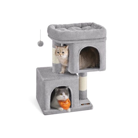 Katzenbaum Katzenwohnung für kleine Katzen, 67cm, Plüsch Hellgrau