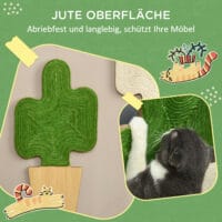 Weiss-grünes 2er-Set Kratzmatten im Kakteen-Design aus Juteseil, ideal zum Schutz von Möbeln und zur Krallenpflege.