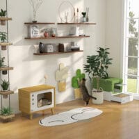 Weiss-grünes 2er-Set Kratzmatten im Kakteen-Design aus Juteseil, ideal zum Schutz von Möbeln und zur Krallenpflege.