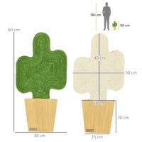 Weiss-grünes 2er-Set Kratzmatten im Kakteen-Design aus Juteseil, ideal zum Schutz von Möbeln und zur Krallenpflege.