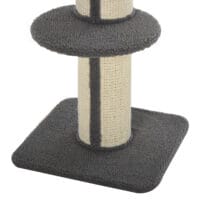 Graue stabile Kratzsäulen für Katzen mit integrierter Plattform, ideal zum Krallenwetzen und Klettern.