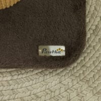 Brauner 2-in-1 Kratzstamm aus Jute mit Feder-Spielzeug, 78cm hoch, ideal zum Kratzen und Spielen.