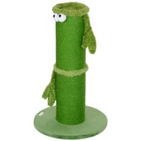 Grüner Sisal-Kratzstamm für den Innenbereich, 63cm hoch, ein kompakter und effektiver Kratzplatz.