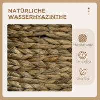 Dunkelbraune Kratztonne mit drei Höhlen aus Wasserhyazinthe, 73cm hoch, ein natürlicher und beliebter Kratz- und Schlafplatz.