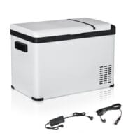 Kühlbox für Auto, 30L, elektrisch mit LCD-Anzeige, Farbe Weiß.