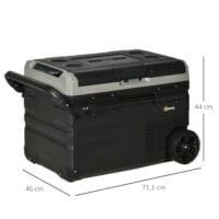 Kühlbox für Auto, 40L, mit LED, tragbar und leistungsstark, Farbe Grau & Schwarz.
