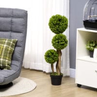 Künstlicher Buchsbaum 90 cm mit UV-Schutz in Hellgrün, realistische Optik.