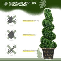 Künstliche Pflanzen im 2er-Set, 90 cm hoch, UV-beständig in Grün.