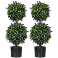 Künstliche Lavendelpflanzen 70 cm im 2er-Set in Grün für dekorative Zwecke.