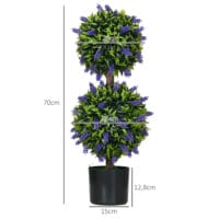 Künstliche Lavendelpflanzen 70 cm im 2er-Set in Grün für dekorative Zwecke.