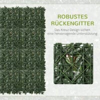 Künstliche Pflanzenwand 12er Set in Grün-Rot, dekorativ und pflegeleicht.