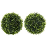 Künstliche Zeder 45 cm hoch im 2er-Set als Dekopflanze für Indoor & Outdoor in Grün.