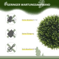 Künstliche Zeder 45 cm hoch im 2er-Set als Dekopflanze für Indoor & Outdoor in Grün.