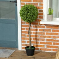 Künstlicher Eukalyptus im 2er-Set, 90 cm hoch, im Topf für Büro, Garten und Zuhause in Grün.