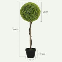 Künstlicher Eukalyptus im 2er-Set, 90 cm hoch, im Topf für Büro, Garten und Zuhause in Grün.