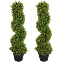 Künstlicher Spiral-Eukalyptus 90 cm hoch im 2er-Set in Grün, dekorativ und pflegeleicht.