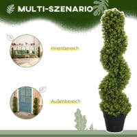 Künstlicher Spiral-Eukalyptus 90 cm hoch im 2er-Set in Grün, dekorativ und pflegeleicht.