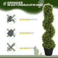 Künstlicher Spiral-Eukalyptus 90 cm hoch im 2er-Set in Grün, dekorativ und pflegeleicht.