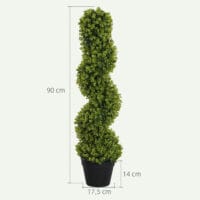 Künstlicher Spiral-Eukalyptus 90 cm hoch im 2er-Set in Grün, dekorativ und pflegeleicht.