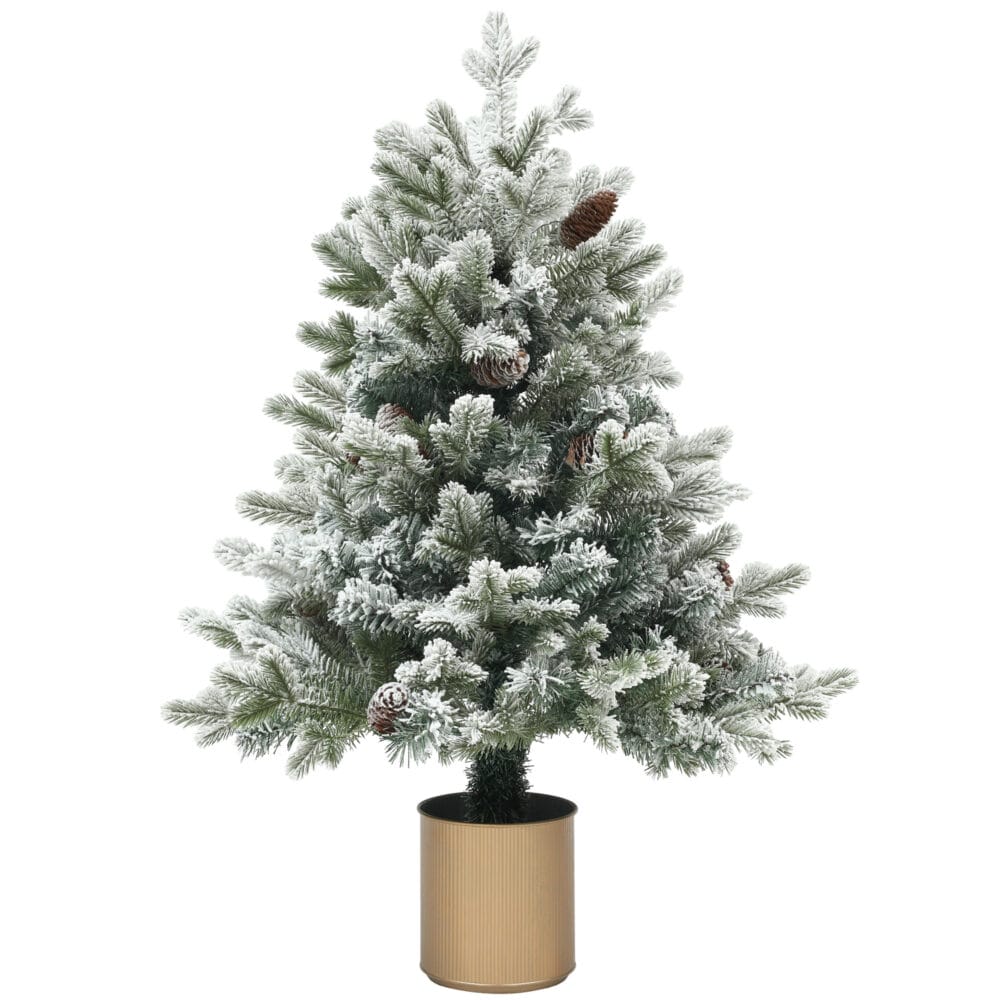 Künstlicher Weihnachtsbaum Christbaum 100cm 130 Spitzen Kunstschnee Grün