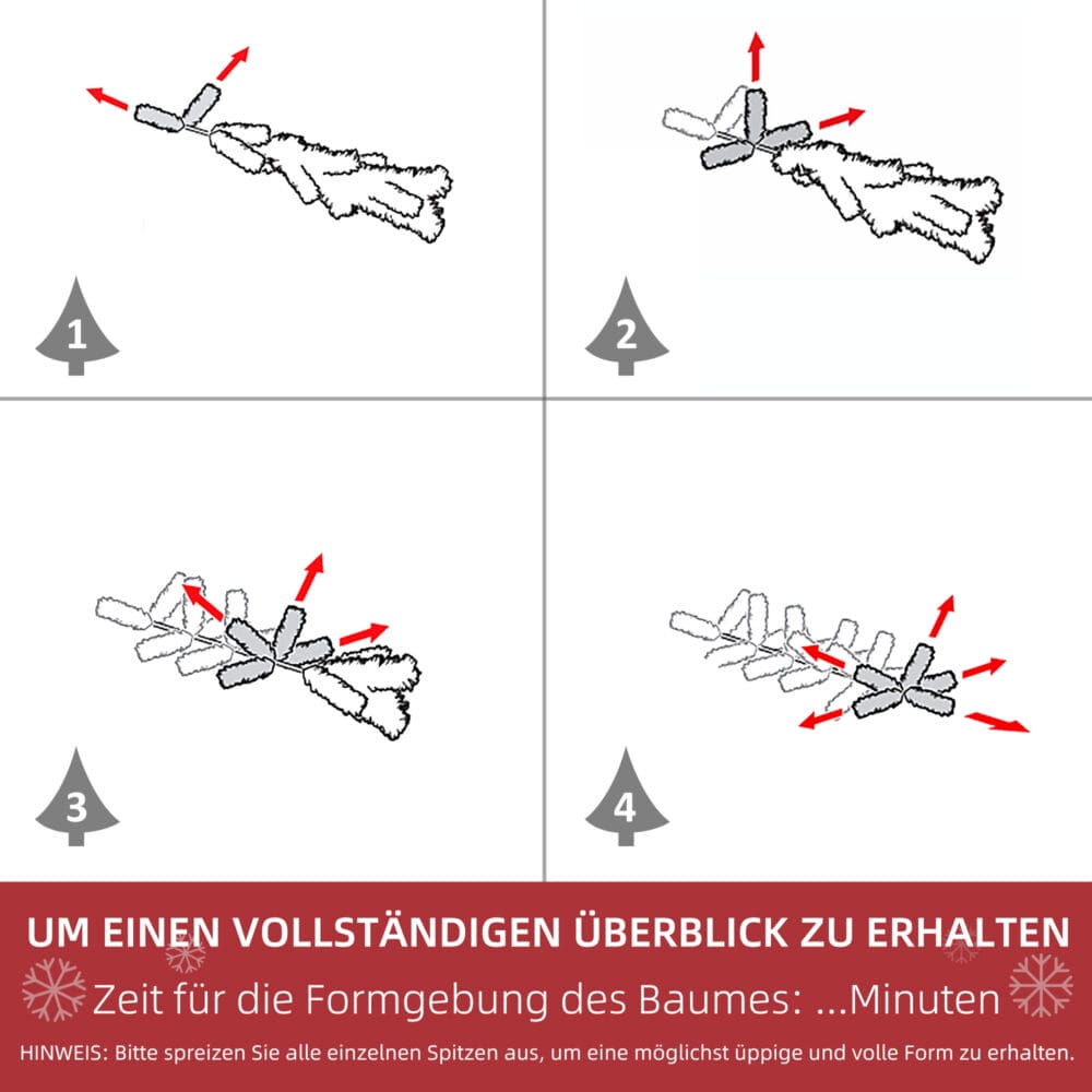 Künstlicher Weihnachtsbaum Christbaum 120cm 200 Spitzen Kunstkiefer Kunstschnee