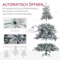 Künstlicher Weihnachtsbaum Christbaum 180cm 1321 Spitzen mit Kunstschnee