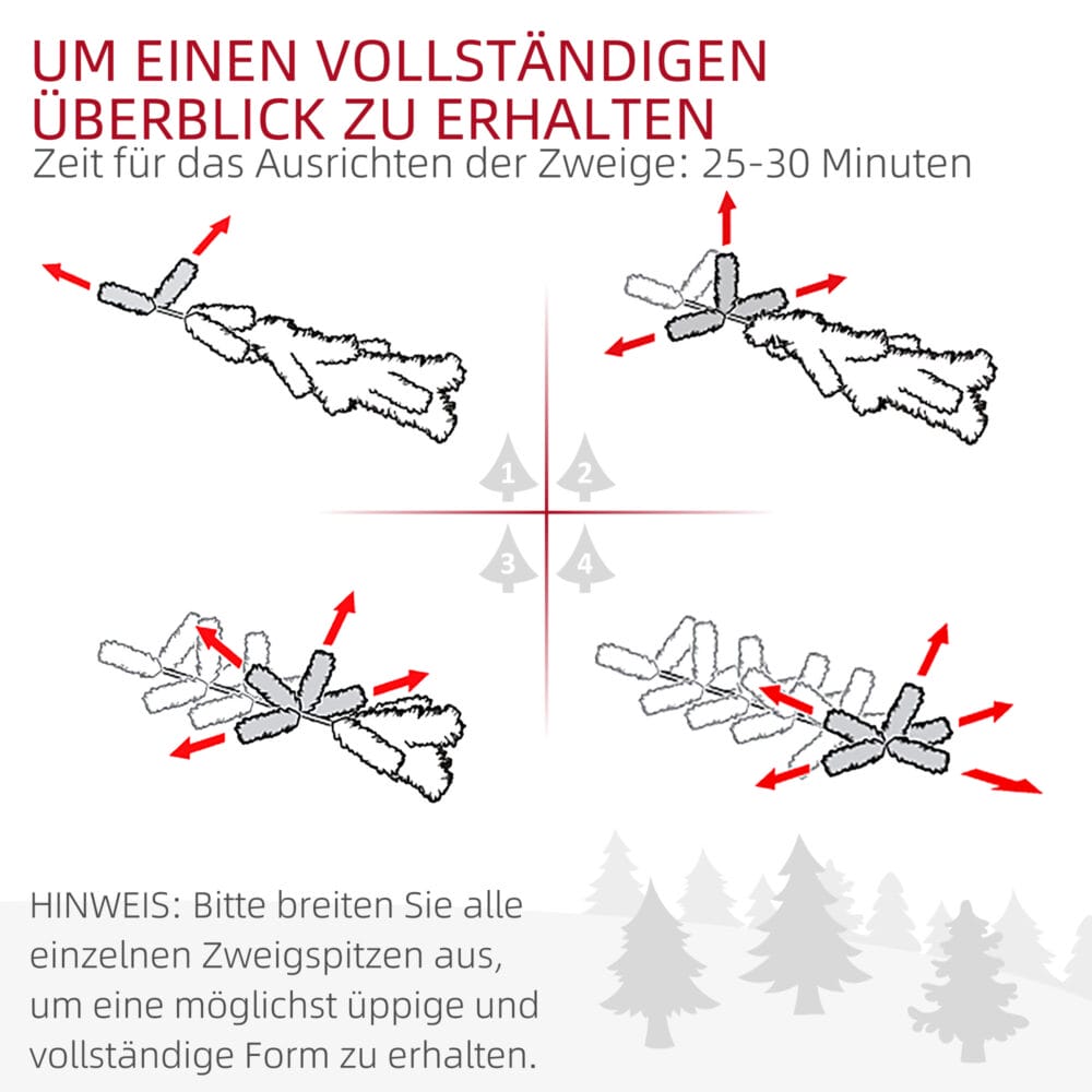 Künstlicher Weihnachtsbaum Christbaum 180cm 1489 Spitzen mit Kunstschnee