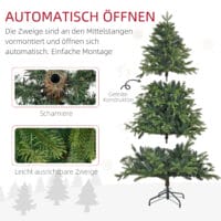 Künstlicher Weihnachtsbaum Christbaum 180cm 1700 Spitzen stabil