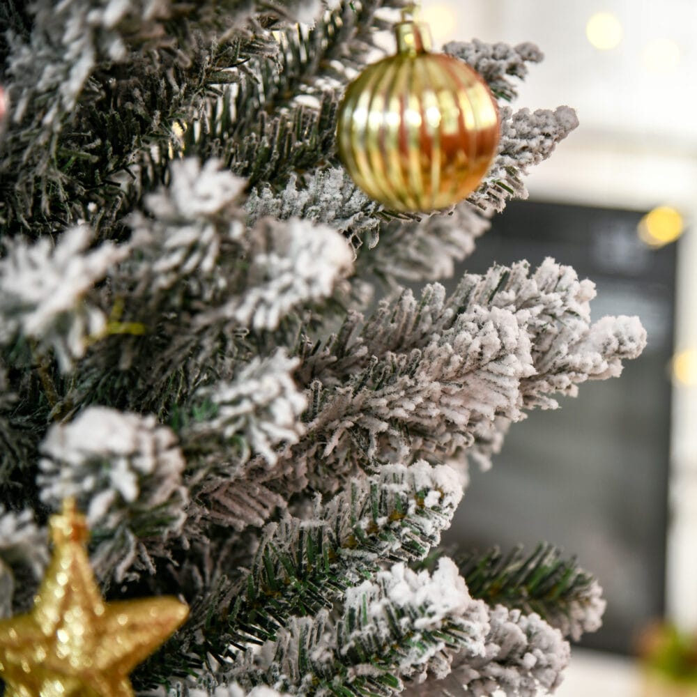 Künstlicher Weihnachtsbaum Christbaum 180cm 390 Spitzen mit Kunstschnee