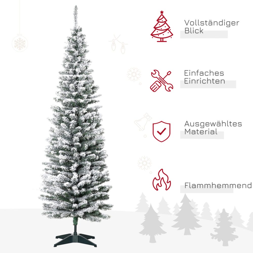 Künstlicher Weihnachtsbaum Christbaum 180cm 390 Spitzen mit Kunstschnee