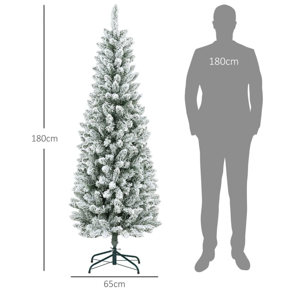 Künstlicher Weihnachtsbaum Christbaum 180cm 479 Spitzen mit Kunstschnee