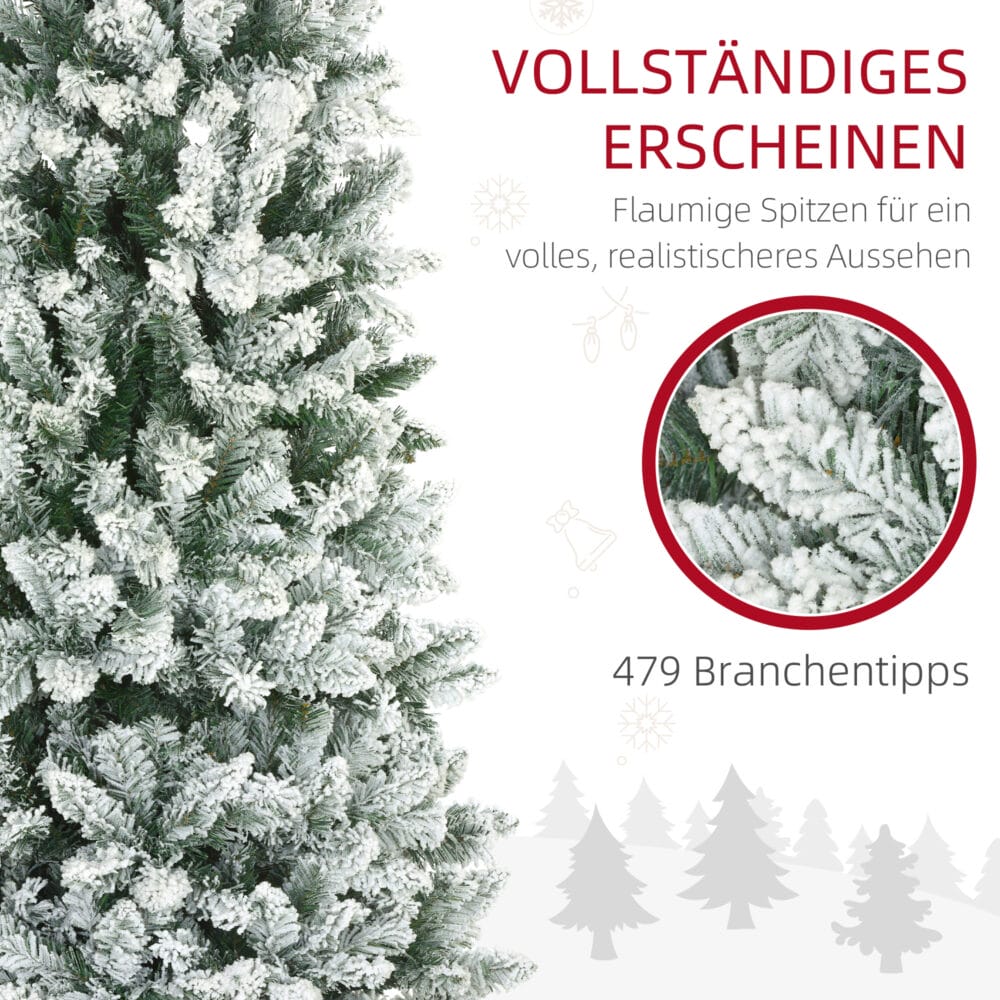 Künstlicher Weihnachtsbaum Christbaum 180cm 479 Spitzen mit Kunstschnee